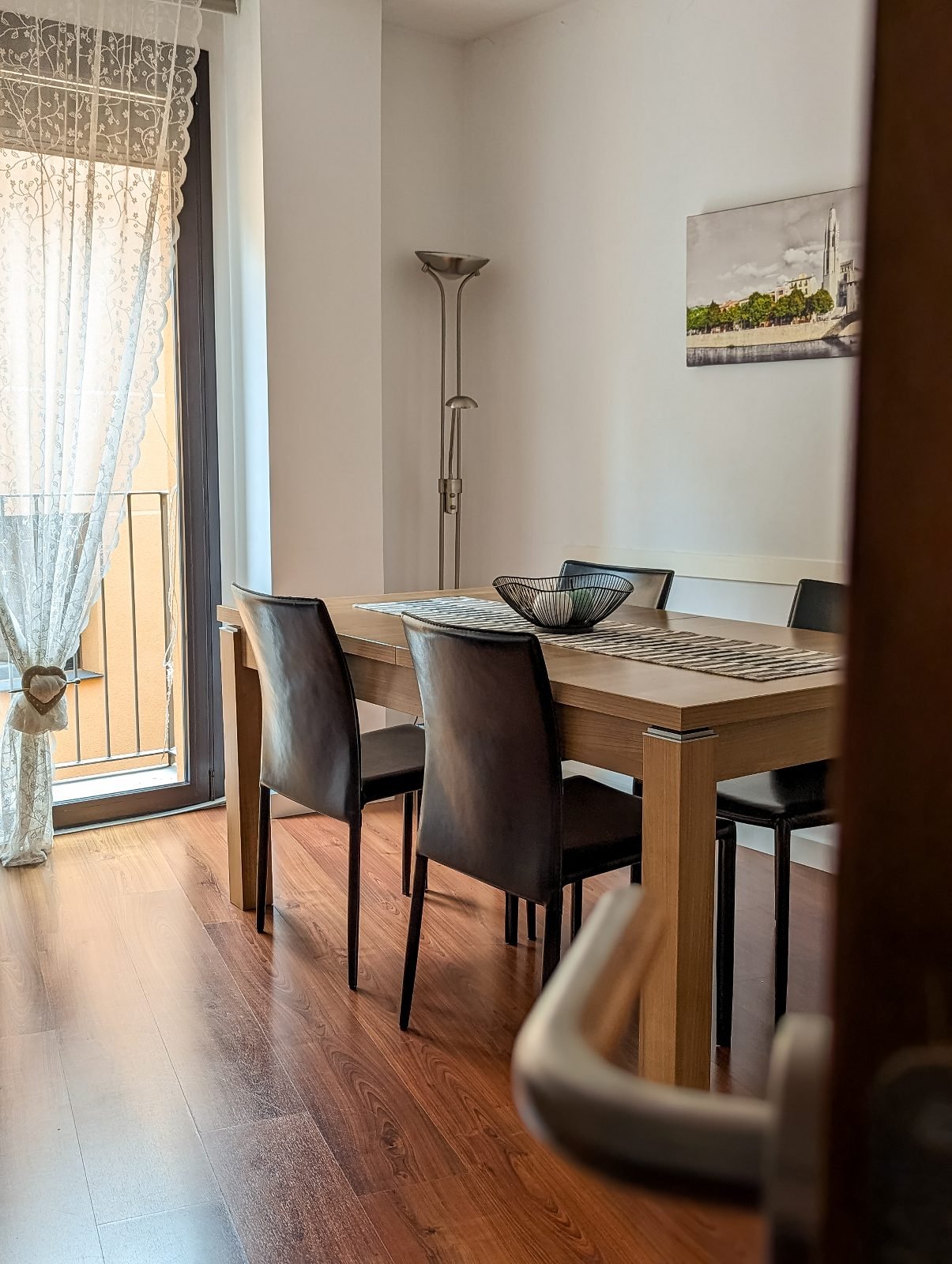 Dining area with wooden table